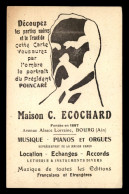 PUBLICITE - MAISON C. ECOCHARD INSTRUMENTS DE MUSIQUE AVENUE ALSACE-LORRAINE, BOURG - Werbepostkarten