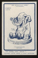 PUBLICITE - ILLUSTRATEURS - DENTIFRICE GIBBS - SERIE LES ANIMAUX, L'ELEPHANT DE JACQUES NAM - Werbepostkarten
