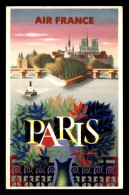 PUBLICITE - AIR-FRANCE - PARIS - ILLUSTRATEUR NATHAN - FORMAT 15.5 X 9.8 CM - Publicidad