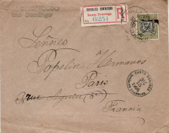 DOMINICAN REPUBLIC 1908 R - LETTER SENT FROM SANTO DOMINGO TO PARIS - Dominikanische Rep.