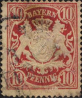 Allemagne (Bavière) Poste Obl Yv: 63 Mi:56x Armoiries En Relief (cachet Rond) - Used