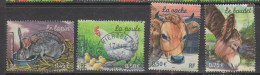 Yvert 3662 / 3665 Lapin Poule Vache Baudet Cachets Ronds - Used Stamps