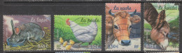 Yvert 3662 / 3665 Lapin Poule Vache Baudet - Used Stamps