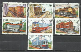 7577-SERIE COMPLETA TRENES FERROCARRIL RAIL WAY KAMPUCHEA 1984 Nº 463/469 - Kampuchea