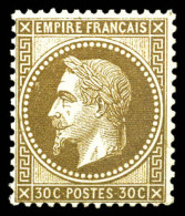 N°30h, 30c Brun, Fond Ligné, Fraîcheur Postale. SUPERBE. R. (signé Brun/certificat) Qualité: ** - 1863-1870 Napoléon III Con Laureles