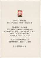 Schweiz Faltblatt Nr. 22 PTT-Konferenz Montreux, ET-O - FDC