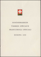 Schweiz Faltblatt Nr. 21 Europa 1959, ET-O - FDC