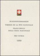 Schweiz Faltblatt Nr. 28 Pro Patria 1960, ET-O - FDC