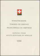 Schweiz Faltblatt Nr. 25a Dienstmarken Weltflüchtlingsjahr, ET-O - FDC
