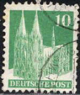 Allemagne Zone Anglo-Américaine Poste Obl Yv:48 Mi:80eg Kölner Dom (cachet Rond) - Gebraucht