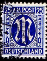 Allemagne Zone Anglo-Américaine Poste Obl Yv:13A Mi:9 M (Beau Cachet Rond) - Gebraucht