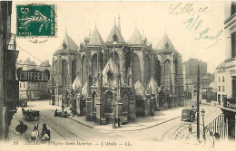 59 - Lille - Eglise Saint Maurice - L'Abside - Animée - Oblitération Ronde De 1910 - CPA - Voir Scans Recto-Verso - Lille