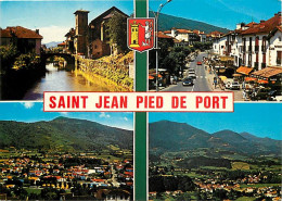 64 - Saint Jean De Pied De Port - Multivues - Automobiles - Blasons - CPM - Voir Scans Recto-Verso - Saint Jean Pied De Port