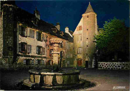 15 - Salers - La Grande Place Illuminée - Maison De Flogeac - Maison De La Ronade - Vue De Nuit - Carte Neuve - CPM - Vo - Autres & Non Classés