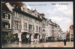 AK Basel, Barfüsserplatz Mit Restaurant Zum Braunen Mutz  - Bâle