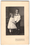Fotografie Max Beyerle, Mannheim, Alfred Im Matrosenkostüm Mit Seiner Kleinen Schwester  - Personnes Anonymes