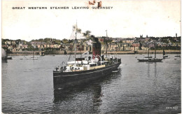 CPA Carte Postale Royaume Uni Guernesey Great Western Steamer Leaving Guernesey   VM81129 - Guernsey