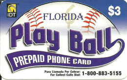 USA: Prepaid IDT - Play Ball, Florida - Andere & Zonder Classificatie