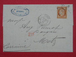 FRANCE  LETTRE  1875 ETOILE DE PARIS N° 28 A METZ    + CERES 40C + AFF. INTERESSANT+DP14 - 1849-1876: Classic Period