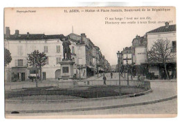 (47) 159, Agen, Perret 11, Statue Et Place Jasmin,, Boulevard De La République, Dos Non Divisé - Agen