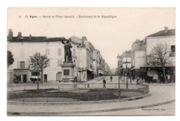 (47) 116, Agen, Perret 11, Statue Et Place Jasmin, Boulevard De La République - Agen