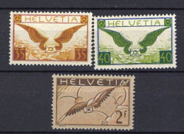 T3917 - SUISSE SWITZERLAND AERIENNE Yv N°13a/15b ** Papier Ordinaire - Nuevos