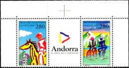 Andorre (F) Poste N** Yv:450A/450B Tourisme & Sport En Andorre Bord De Feuille - Ungebraucht