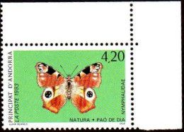 Andorre (F) Poste N** Yv:433 Mi:454 Natura Paó De Dia Nymphalidae Coin D.feuille - Ongebruikt