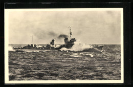 AK Kriegsmarine Zerstörer In Der Nordsee  - Guerre