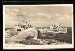 AK Minenräumboote In Voller Fahrt, Kriegsmarine  - Warships