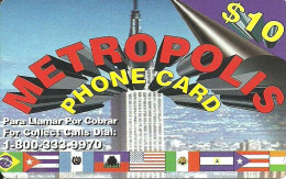 USA: Prepaid IDT - Metropolis, Flags. Collect Calls No. Ends 9970 - Autres & Non Classés