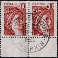 France Poste Obl Yv:1965 Mi:2083y Sabine Paire (TB Cachet à Date) Wissembourg 19-12-1980 - Oblitérés