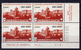 T3924 - SUISSE SWITZERLAND AERIENNE Yv N°35 ** Bloc - Unused Stamps