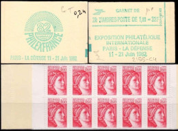 France Carnet N** Yv:2155-C4a Philexfrance 82 20x1,80F Sabine Rouge Conf.8 Fermé - Autres & Non Classés