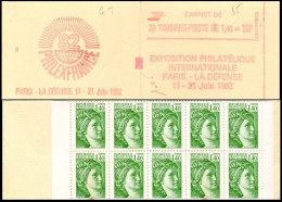 France Carnet N** Yv:2154-C1 Philexfrance 82 20x1,40F Sabine Verte Conf.8 Ouvert - Andere & Zonder Classificatie