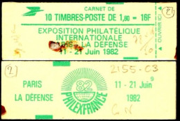 France Carnet N** Yv:2155-C3 Mi: Philexfrance 82 10x1,60F Sabine Rouge Conf.9 Tâches (Fermé) - Otros & Sin Clasificación