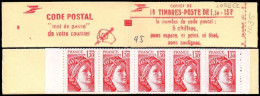 France Carnet N** Yv:2059-C2 Mi: Code Postal 10x1,30F Sabine Rouge (Ouvert) Conf.3 - Andere & Zonder Classificatie