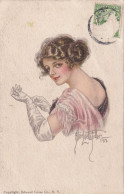 Beautiful Girl Wearing Gloves . Tres Belle Femme Ajustant Ses Gants  1912 - Otros & Sin Clasificación