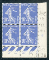Lot 3912 France Coin Daté N°279 Semeuse (**) - 1930-1939