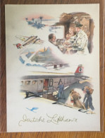 III. Reich, AK. " Deutsche Lufthansa ", Gezeichnete Karte - 1939-1945: II Guerra