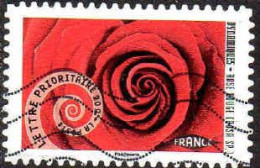 France Poste AA Obl Yv: 930 Mi:5751I Dynamiques-Rose Rouge (Rosa Sp.) (Lign.Ondulées) - Used Stamps