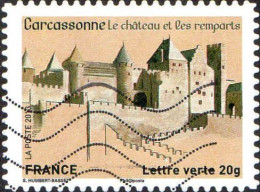 France Poste AA Obl Yv: 870 Mi:5654 Carcassonne Le Château Et Les Remparts (Lign.Ondulées) - Gebraucht