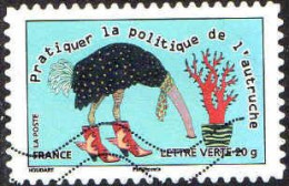 France Poste AA Obl Yv: 800 Mi:5517 Pratiquer La Politique De L'autruche (Lign.Ondulées) - Used Stamps