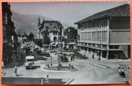 CARTE SUISSE - INTERLAKEN BAHNHOFSTRASSE UND POSTGEBAUDE - 2 SCANS -18 - Interlaken