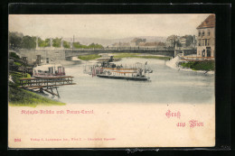 AK Wien, Stefaniebrücke, Donaukanal, Dampfer  - Other & Unclassified