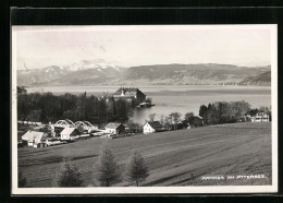 AK Kammer Am Attersee, Ortsansicht Von Einer Anhöhe Aus, Bergpanorama  - Sonstige & Ohne Zuordnung