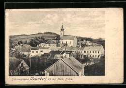 AK Oberndorf An Der Melk, Ortsansicht Mit Kirche  - Altri & Non Classificati