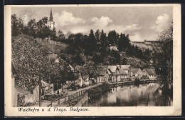 AK Waidhofen A. D. Thaya, Badgasse, Uferansicht  - Autres & Non Classés