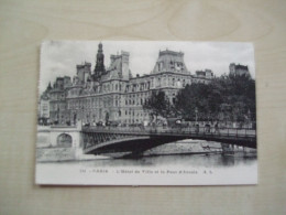 Carte Postale Ancienne 1932 PARIS L' Hôtel De Ville Et Le Pont D'Arcole - Andere Monumenten, Gebouwen