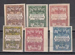 Barcelona Correo 1929 Edifil 1/6s * Mh Sin Dentar. Exposición Y Escudo - Barcelona